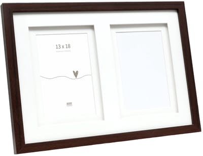 Deknudt Frames multifotolijst - bruin - passe-partout - 2 foto's 13x18