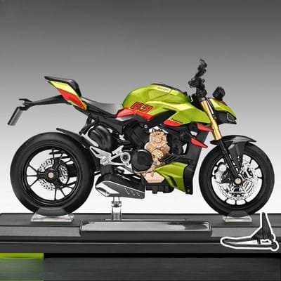 1:12 Du V4S Modèle de Moto Simulation Alliage Enfants Son et Lumière Glissant Jouet Ornement