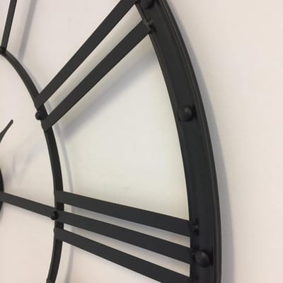 Grote Wandklok - 70cm - Metaal -Zwart - Industrieel - Vintage - Retro - Romeinse cijfers