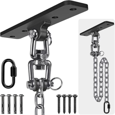 Hangers voor zware tassen en schommels met plafondbevestiging en karabijnhaak