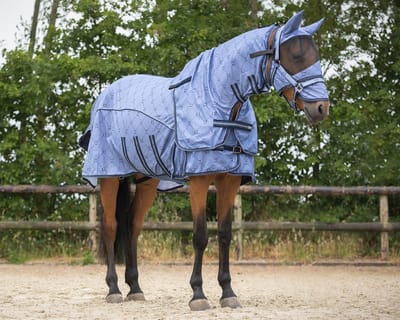 Qhp Vliegendeken Qhp Collection Met Hals En Masker Blauw