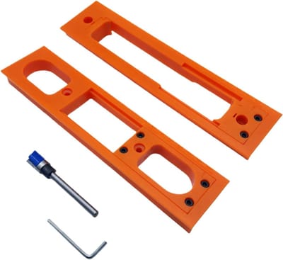 Deurscharnier Sjabloon - Montageset Deurband - Deuren Monteren - Nauwkeurige Diepte-instelling - 24 x 12 cm - Oranje