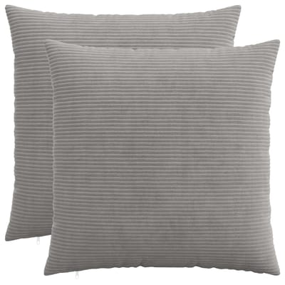 vidaXL - Kussensloop - 2 - pcs - HEERLEN - Lichtgrijs - 80 - x - 80 - cm - corduroy