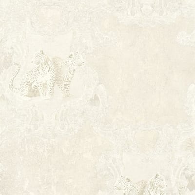Dieren patroon behang Profhome 335434-GU vliesbehang licht gestructureerd met luipaard-print mat crème grijs 5,33 m2