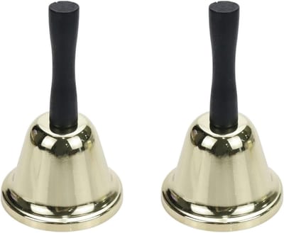 Metalen Handbellen - Service Bellen - Aandacht Trekken - Luid Geluid 70db - 2 stuks - Goud