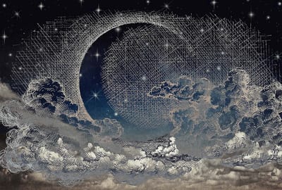 Fotobehang MoonSky1 DD117720 A.S. Création Atelier 47 | 3D Fotobehang
