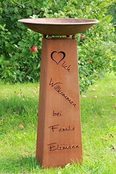 Decoratieve Zuil - Plantenzuil Roestlook - Entree Verfraaien - Gepersonaliseerde Welkomstgroet - 100 cm hoog - Roestbruin