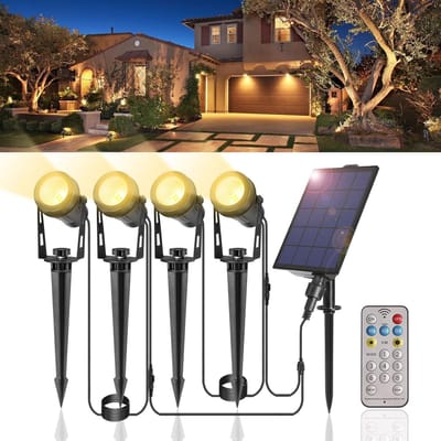 Solar Tuinverlichting met Grondpen – Set van 6 LED Tuinspots – IP65 Waterdicht – Buitenverlichting op Zonne-energie – Voor Tuin, Pad & Terras – Warm Wit Licht