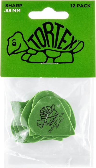 Jim Dunlop Tortex Sharp - Plectrums - 0,88 mm - Player's Pack 12 Stuks