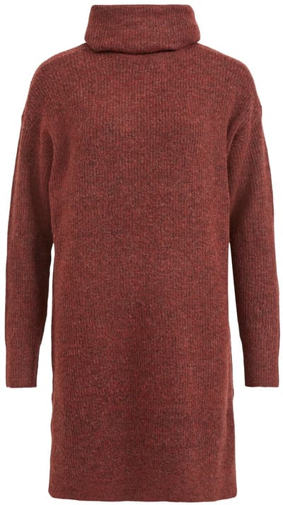 Vila Jurk Vicilia Rollneck L/s Knit Tunic/su- 14074330 Fired Brick/melange Dames Maat - XS
