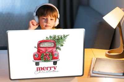Laptop sticker - 17.3 inch - Kerst - Kerstboom - Merry Christmas - Spreuken - Quotes - 40x30cm - Laptopstickers - Laptop skin - Cover