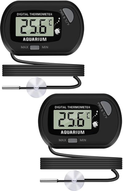 Aquarium thermometer LCD digitaal display met zuignap en sonde voor reptielen incubator broeikas 2 stuks
