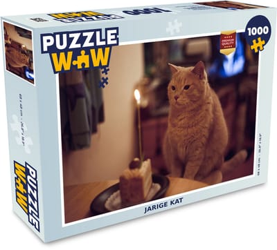 Puzzel Kat - Verjaardag - Kaars - Legpuzzel - Puzzel 1000 stukjes volwassenen