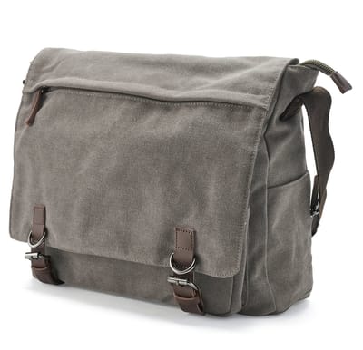 Metallic Grijze Canvas Schoudertas