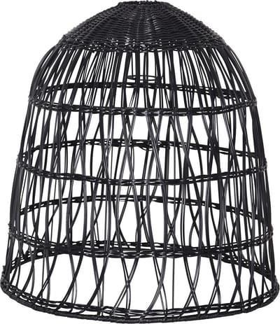 Star Trading lampenkap Knute, rotan, zwart, E27, buiten, 50 cm
