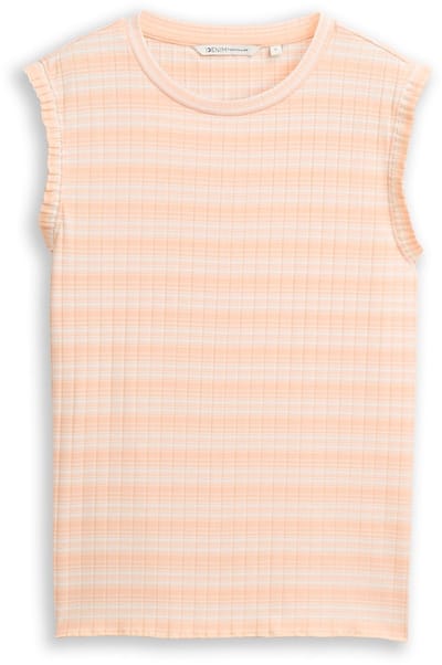 Tom Tailor Denim - Top met streepjesmotief - Maat XXL - apricot white gradient stripe