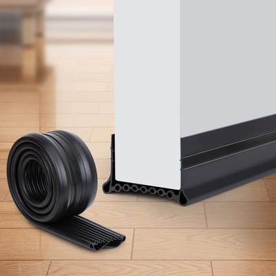 Ynkkvre - deurafdichting - silicone deurstrip zonder lijm - geluidsisolatie deur - tochtstopper deur - drempelafdichting - 1m - zwart