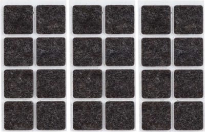 Meubelviltjes - 24x - antislip noppen - 2,5 cm - vierkant - viltglijders