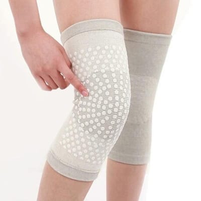 Genouillères Longues Épaisses Chauffantes Spéciales pour Personnes Âgées Prévention du Froid Hivernal Chaleur Protection des Articulations du Genou Parfaites pour l'Automne Plus l'Hiver M gris clair