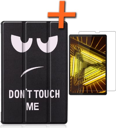 Hoesje - Geschikt voor Lenovo Tab M10 FHD Plus (2e / 2nd Generatie) - Met Screenprotector - Trifold Bookcase - Hard Cover - Hardcover Book Case - Tablet Hoes - Don't Touch Me