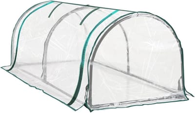 Kleine broeikas - Beschermhoes planten - Planten beschermen - Rolbare deuren - 130 x 60 x 50 cm - Transparant