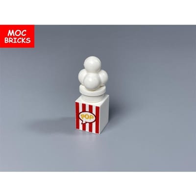 10 stuks MIJN EIGEN CREATIE Blokken Bedrukte Baksteen 1x1 Popcorn Voedsel Stad Toevoegingen Vrienden Gemonteerde Onderdelen Kinderspeelgoed Bouwstenen gray