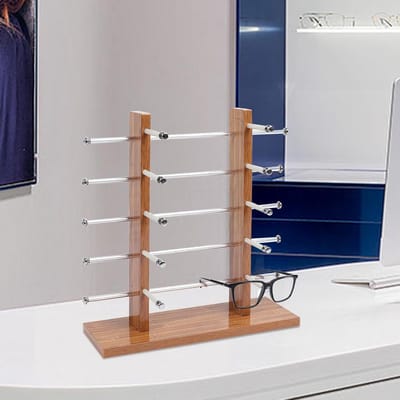 Brilhouder Hout - Zonnebril Standaard - Brillen Organiseren - Meerlaags Design - 365 cm Hoog - Houtkleur