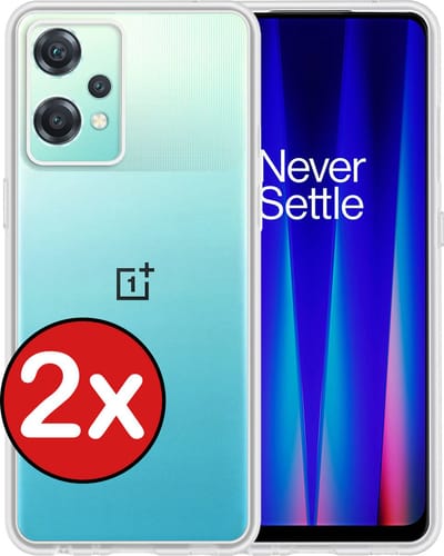 Hoesje - 2 Stuks - Geschikt voor OnePlus Nord CE 2 Lite - Sterk & Shockproof - Telefoonhoes - Back Cover - Case Siliconen - Telefoon Hoes - Transparant