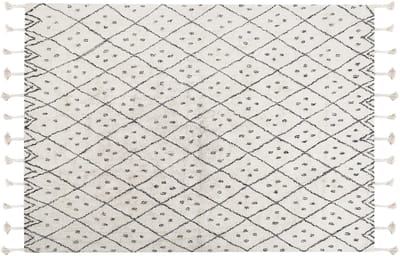 AGADIR - Laagpolig vloerkleed - Gebroken wit - 160 x 230 cm - Katoen