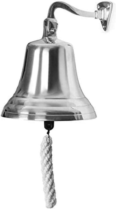 Scheepsbel Muurmontage - Nautische Bel Deur - Decoratie Huis - Chrome Zilveren Afwerking - 7 inch - Zilver