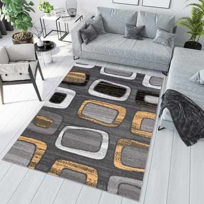 Tapiso Maya Vloerkleed Geel Grijs Woonkamer Tapijten Maat- 200x300