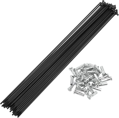 Universele Fietswiel Spaken Zwart 14G 235mm Koolstofstaal Inclusief Nippels voor Eenvoudige Montage