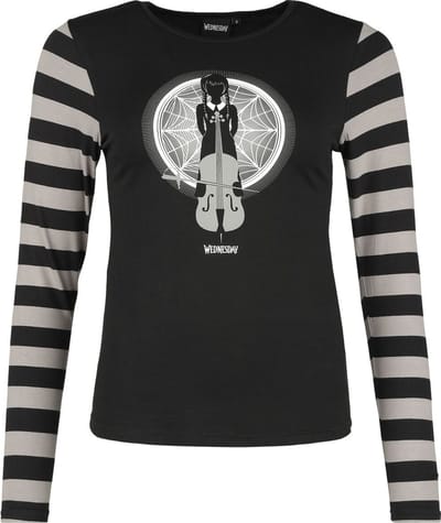Wednesday Music Dames Shirt met lange mouwen - zwart/grijs - XL