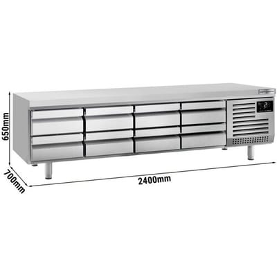 GGM Gastro Kühlunterbau Premium PLUS - 2400mm - 435 Liter - 8 Schubladen Zilver