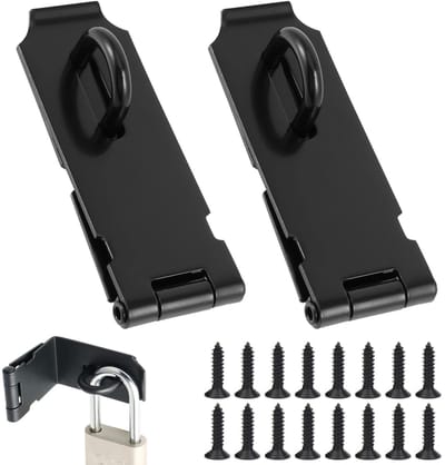 Dailygoods- Hangslot Hasp Roestvrij Staal - Deurslot Hasp - Veiligheid Hasp - Hangslot Set - Binnen/Buiten Gebruik - Makkelijk te Installeren