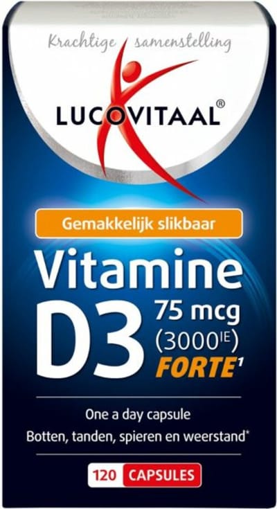 Lucovitaal Vitamine D3 75mcg (3000IE) Forte - 3 x 120 capsules - Voordeelverpakking