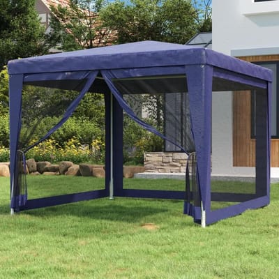 Tuinfeest tent - Partytent Gazebo - Buitenfeesten organiseren - Met insectenhorren - 300x300x246 cm - Blauw