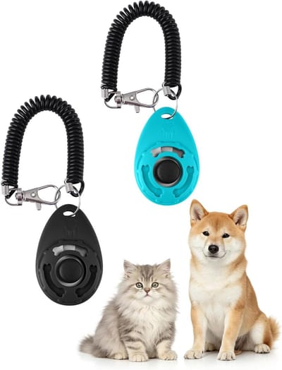Hondenclicker Set van 2 - Ideaal voor Clickertraining van Honden, Katten en Paarden - Inclusief Elastische Polsband en Grote Knop voor Effectieve Training