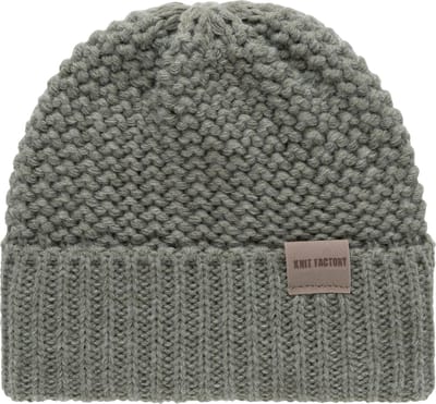 Knit Factory Carry Gebreide Muts Heren & Dames - Beanie hat - Urban Green - Grofgebreid - Warme groene Wintermuts - Unisex - One Size
