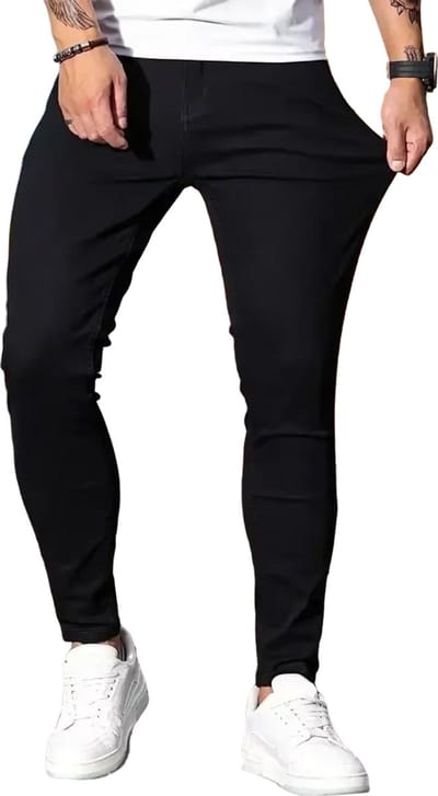 Extreme Stretch Heren Broek - Zwart - Spijkerbroek - Skinny Jeans - Slim Fit