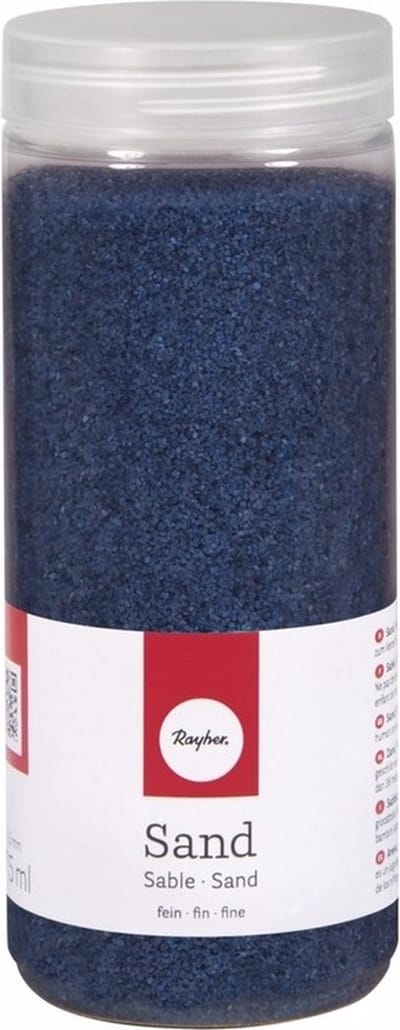 Rayher hobby Fijn decoratie zand korrels - blauw - 475 ml - zandkorrels - knutselmateriaal - 0.1 tot 0.5 mm