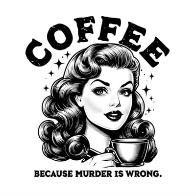 4one6 industries - Retrosticker "Koffie omdat moord verkeerd is"