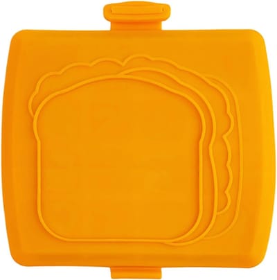 Gegrilde Kaasmaker - Sandwich Pers - Ontbijt Maken - Magnetron Verwarming - 17 cm Breed - Oranje