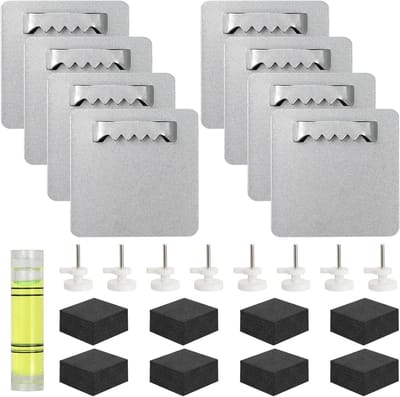 zelfklevend, set van 8 fotohangers, zelfklevend, acrylschilderij, ophangset om te plakken, voor zware foto's, aluminium, dibond, ophanging, extra sterk, tot 2 kg