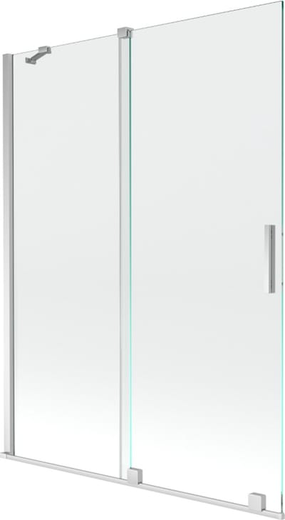 Mexen Velar badwand met 2 schuifbare panelen 130 x 150 , transparant, chroom - 896-130-000-01-01