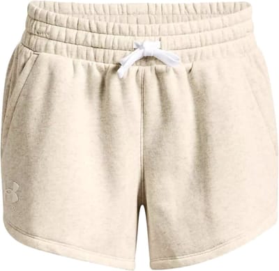 Under Armour Rival Fleece Short 1369858-783, Vrouwen, Beige, Shorts, maat: XS