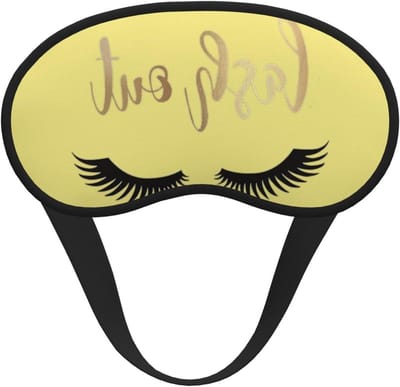 Verduisterend Slaapmasker - Oogmasker Slaap - Reizen Yoga Meditatie - Wimperprint Design - 19.5 cm Lengte - Zwart