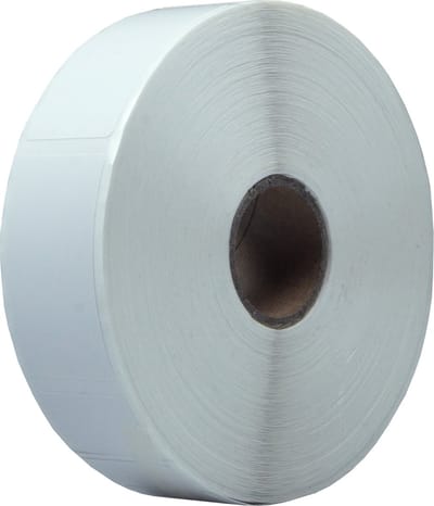 DULA Zebra kompatible Etiketten, 23 mm x 42 mm, Weiß, Permanent, Kern 25 mm, 1 Rolle, 1200 Etiketten pro Rolle