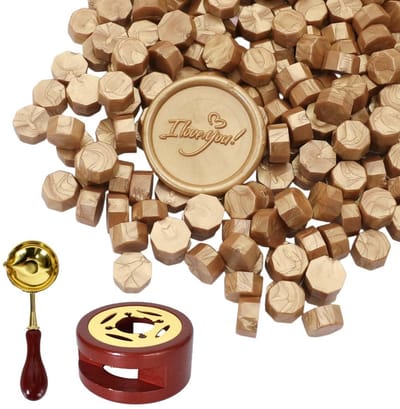 Waxzegel Set - Zegellak Parels - Enveloppen Verzegelen - Complete Set Inclusief Warmer - 300 Parels - Goud