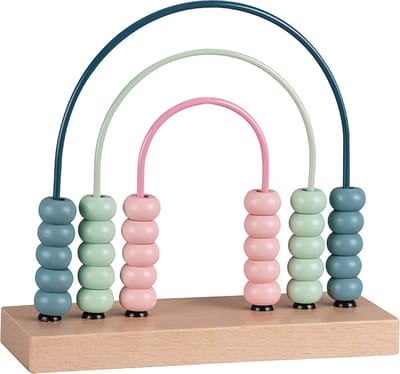 Playwood Houten Telraam 30 kralen roze-groen-blauw 100 % FSC